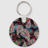 Porte-clés Paisley Floral Pattern, Ethnic Arrière - plan. (Verso)