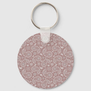 Porte-clés paisley or rose et or blanc