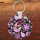 Porte-clés Paisley pourpre et jaune (Recto)
