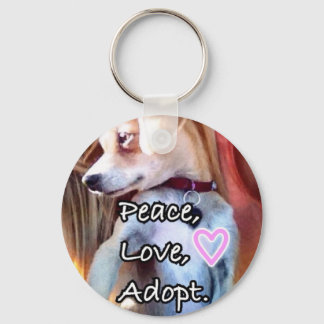Porte-clés Paix, amour, adopter Secourir le Porte - clé de ch