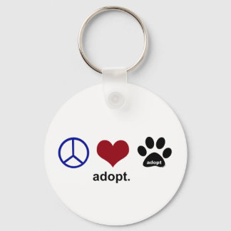 Porte-clés Paix, amour, adoption