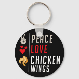 Porte-clés Paix Amour Ailes de Poulet