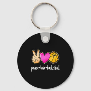 Porte-clés Paix amour basket-ball imprimé léopard filles femm