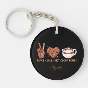 Porte-clés Paix - Amour - Bombes de cacao chaud