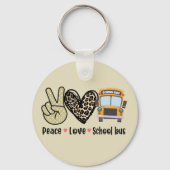 Porte-clés Paix, Amour, Bus scolaire (Recto)