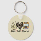 Porte-clés Paix, Amour, Bus scolaire (Verso)