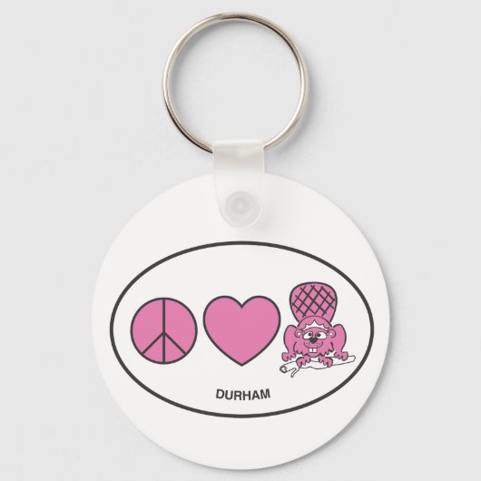 Porte-clés Paix, Amour, Castor (Recto)