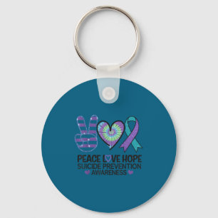 Porte-clés Paix Amour Espoir Prévention du Suicide Tie Dye Se