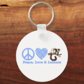 Porte-clés Paix, amour et lémuriens (Recto)