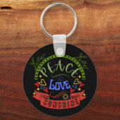 Porte-clés Paix, amour et soleil (Recto)