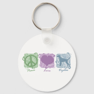 Porte-clés Paix, amour, et Vizslas en pastel