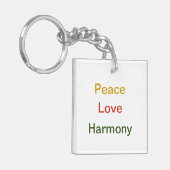 Porte-clés Paix amour harmonie or rouge vert (Devant gauche)