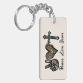 Porte-clés Paix - Amour - Jésus (Devant gauche)