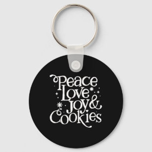 Porte-clés Paix Amour Joie Et Cookies De Noël