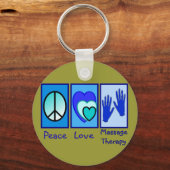 Porte-clés Paix, Amour, Massage-Thérapie Cadeaux (Recto)