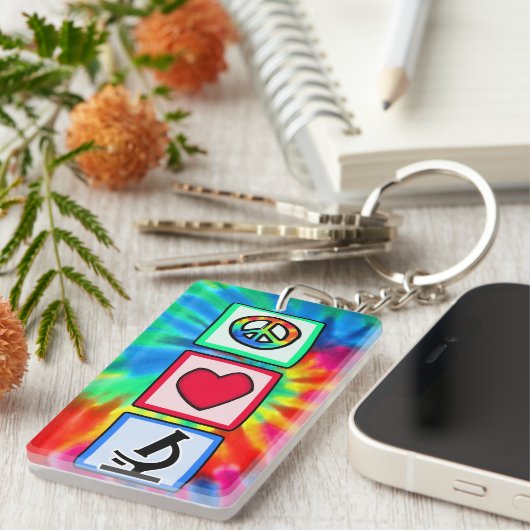 Porte-clés Paix, amour, microscopes (Devant droit)