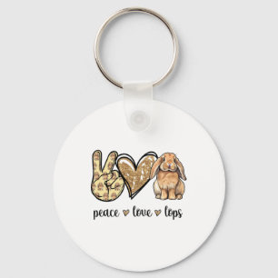 Porte-clés Paix Amour Mini Holland Lop Lapin Amateur de Lapin