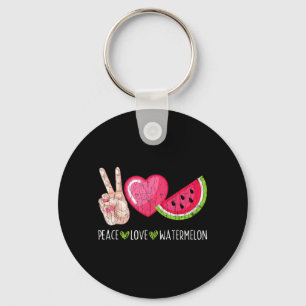 Porte-clés Paix Amour Pastèque Drôle Été Amateur de Fruits