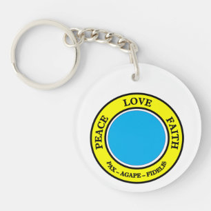 Porte-clés Paix, Amour, porte - clé de foi