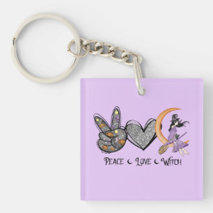 Porte-clés Paix, Amour, Sorcière