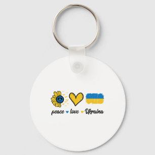 Porte-clés Paix Amour Ukraine Vintage Ukrainienne Groovy Femm