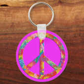 Porte-clés Paix de l'énergie des fleurs | rose (Recto)