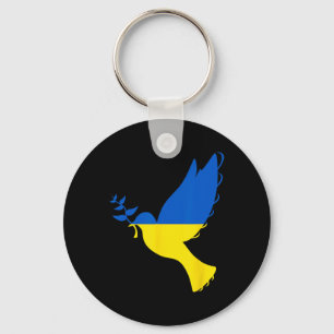 Porte-clés Paix en Ukraine Colombe. Soutenez l'Ukraine. Souti