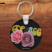 Porte-clés Paix et Rose-Porte - clé (Recto)