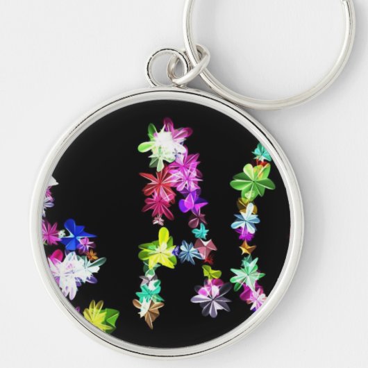 Porte-clés "PAIX" Impression d'art en fleurs (Devant)