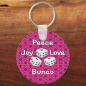 Porte-clés paix, joie, amour, bunco (Recto)