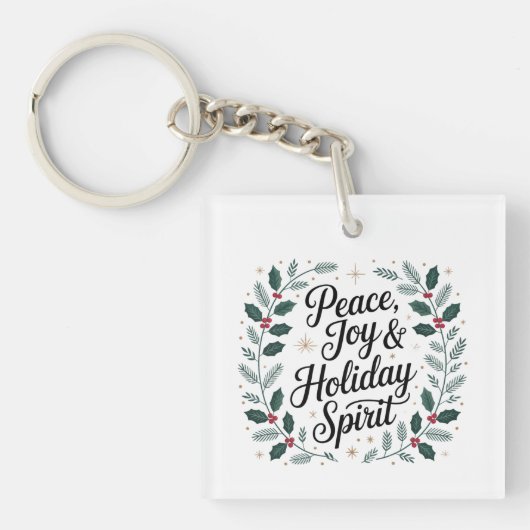 Porte-clés Paix, Joie et Esprit de Fêtes (Devant)