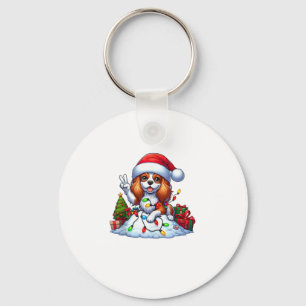 Porte-clés Paix main Cavalier Roi Charles Spaniel Noël