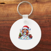 Porte-clés Paix main Cavalier Roi Charles Spaniel Noël (Recto)