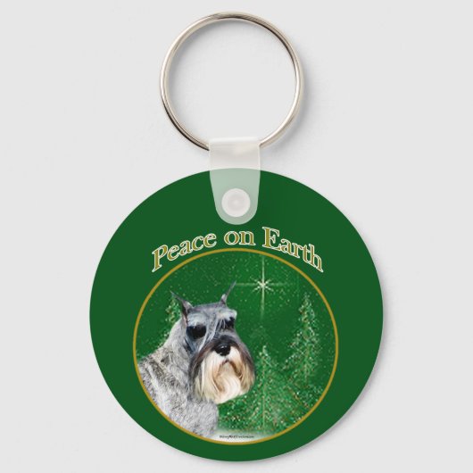 Porte-clés Paix Schnauzer Standard (Recto)