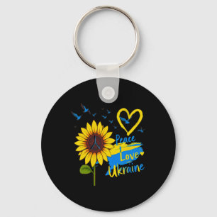 Porte-clés Paix tournesol Amour Ukraine Ukraine Carte de drap
