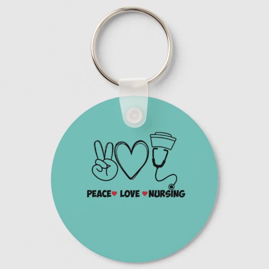 Porte-clés Paix Turquoise Lumière Amour Infirmière Appréciati (Recto)