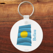 Porte-clés Palaos agitant drapeau avec nom en Palaos (Recto)