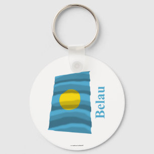 Porte-clés Palau Waving Flag with Name in Palauan