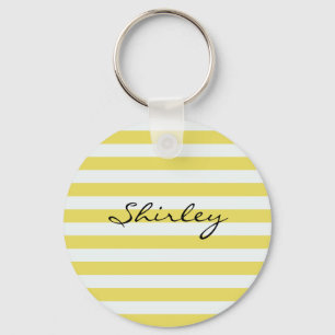Porte-clés Pale Gold et White Stripes par Shirley Taylor