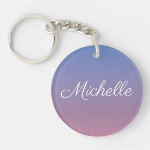 Porte-clés Pale rose et bleu dégradé ombre