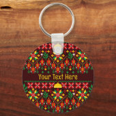 Porte-clés Palestine Tatreez Broderie traditionnelle (Recto)