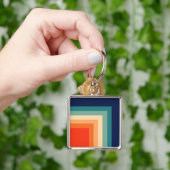 Porte-clés Palette couleur les années 70 rétro (main)