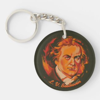 Porte-clés Palette de feu de Beethoven Citation Portrait