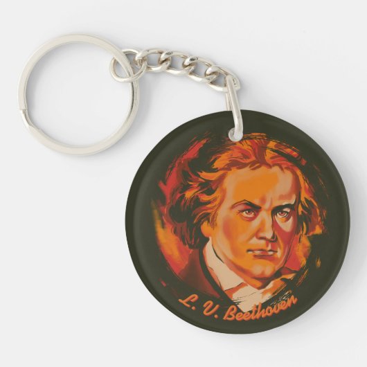 Porte-clés Palette de feu de Beethoven Citation Portrait (Devant)