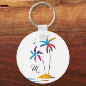 Porte-clés Palm Beach Sunrise tropicale (Verso)