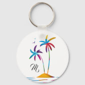 Porte-clés Palm Beach Sunrise tropicale (Verso)