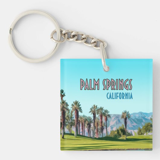 Porte-clés Palm Springs Californie Vintage (Devant)