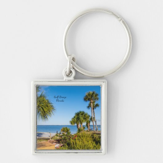 Porte-clés Palm Trees Bayside Carré Porte - clé (Devant)