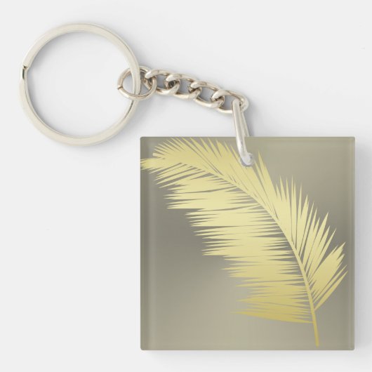 Porte-clés Palm Tropical d'or feuille (Devant)