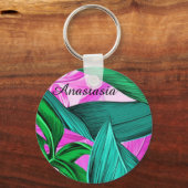Porte-clés palme tropicale cool, Extraordinaire, fluorescente (Recto)